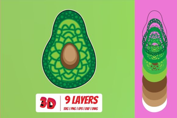 3D Avocado SVG Cut File for Creative Projects