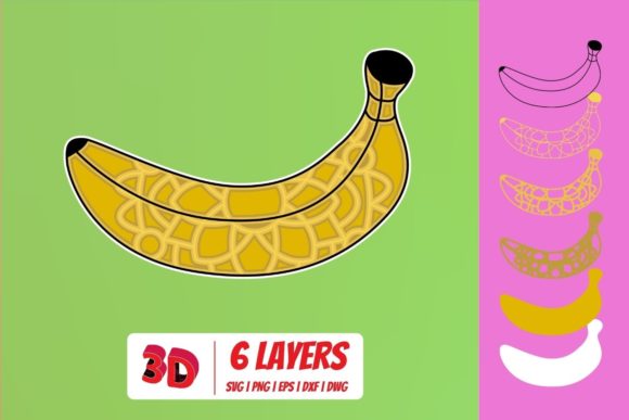 3D Banana SVG Cut File for Creative Projects