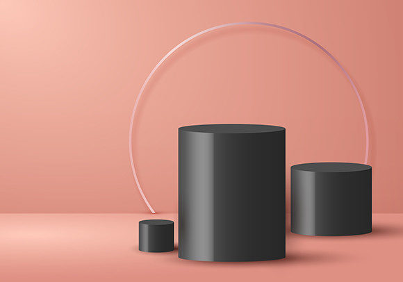 3D Black Cylinder Studio Room Background: Elevating Your Visual Presentation
