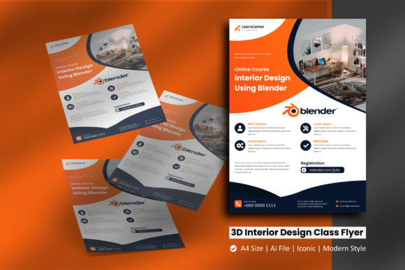 3D Blender Online Class Flyer Template: Elevating Your Digital Marketing with Professional Design