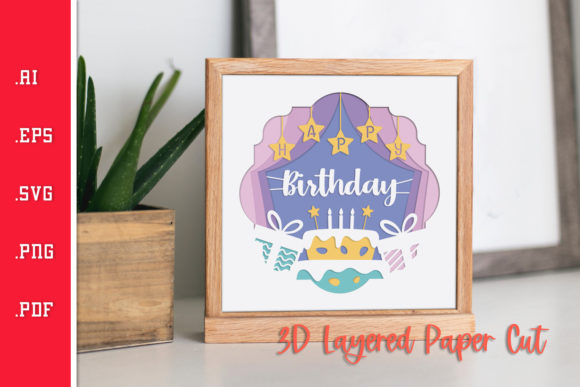 Birthday Stage - 3D Layered Paper Cut