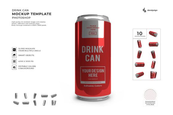 Elevate Your Beverage Branding with the Drink Can 3D Mockup Template Bundle