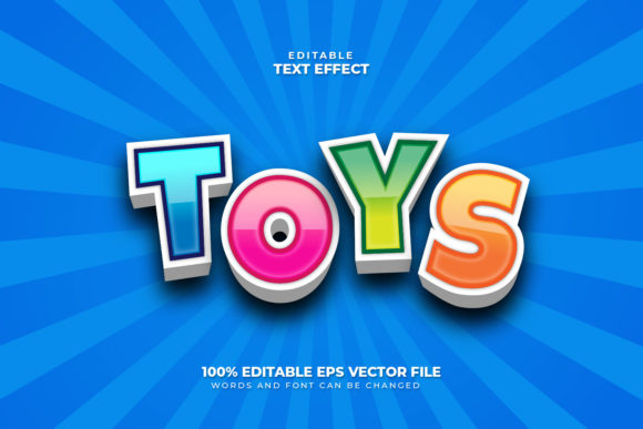 Toys 3D Text Effect, Editable Text Style